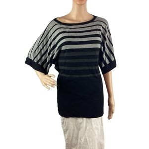 White House Black Market Tunic Sweater Size XS Black Stripe